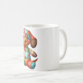 愛らしいパッチワーク犬#11デジタルアート コーヒーマグカップ (正面右)