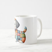 愛らしいパッチワーク犬#12デジタルアート コーヒーマグカップ (正面右)