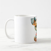 愛らしいパッチワーク犬#5デジタルアート コーヒーマグカップ (左)