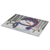 愛らしいパフィーの雪だるま カッティングボード (角)