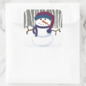 愛らしいパフィーの雪だるま スクエアシール (バッグ)