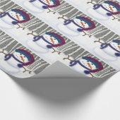 愛らしいパフィーの雪だるま ラッピングペーパー (角)