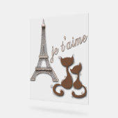 愛らしいパリ猫ちゃん アクリルサイン (傾斜)