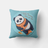 愛らしいパンダには朝の電話が必要だ クッション (裏面)