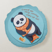 愛らしいパンダには朝の電話が必要だ ラウンドクッション (裏面)