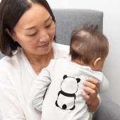 愛らしいパンダのぬいぐるみ（表と裏） ベビーボディスーツ