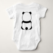 愛らしいパンダのぬいぐるみ（表と裏） ベビーボディスーツ (裏面)