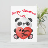 愛らしいパンダのクマとバレンタインデーのカード シーズンカード (スタンド正面)