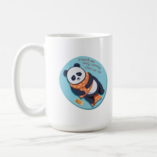 愛らしいパンダのモーニングコール コーヒーマグカップ (左)