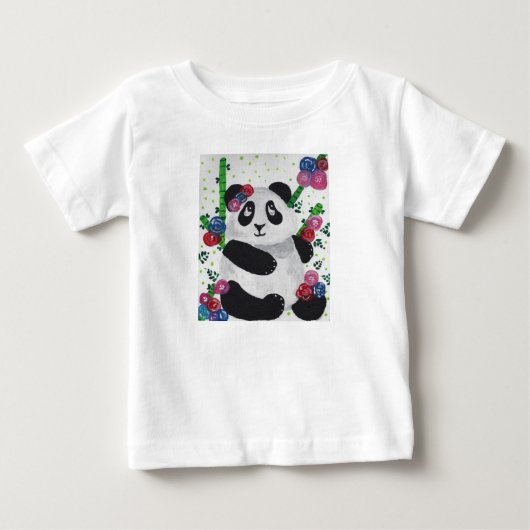 愛らしいパンダの赤ちゃん ベビーTシャツ (正面)