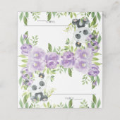 愛らしいパンダパープルフローラ緑の赤ちゃんシャワー プレイスカード (外部開封)