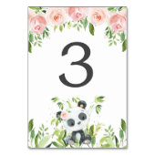 愛らしいパンダピンクフローラ緑の赤ちゃんシャワー テーブルナンバー (裏面)