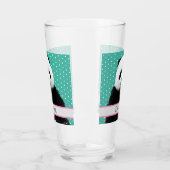 愛らしいパンダベアティール（緑がかった色）ネームキッズアニマル タンブラーグラス (左)