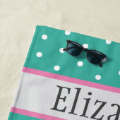 愛らしいパンダベアティール(緑がかった色)ネームキッズアニマル ビーチタオル (インサイチュ)