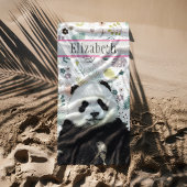 愛らしいパンダベアティール（緑がかった色）ネームキッズアニマル ビーチタオル