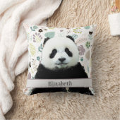 愛らしいパンダベアティール（緑がかった色）名子供の動物 クッション (ブランケット)