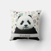 愛らしいパンダベアティール（緑がかった色）名子供の動物 クッション (裏面)