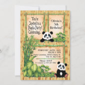 愛らしいパンダベアーバースデーパーティーの招待 招待状 (正面)
