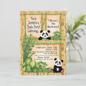 愛らしいパンダベアーバースデーパーティーの招待 招待状 (スタンド正面)