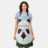 愛らしいパンダベア エプロン (着用した状態)