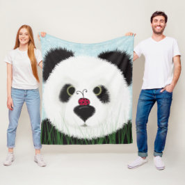 愛らしいパンダベア フリースブランケット