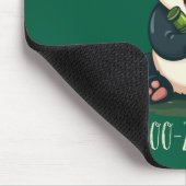 愛らしいパンダ抱き竹かわいい漫画の緑 マウスパッド (コーナー)