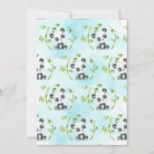 愛らしいパンダ熊ボーイズ赤ちゃんシャワー 招待状 (裏面)