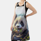 愛らしいパンダ食べベアの竹 エプロン (インサイチュ)