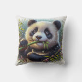 愛らしいパンダ食べベアの竹 クッション (裏面)