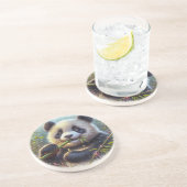 愛らしいパンダ食べベアの竹 コースター (側面)