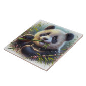 愛らしいパンダ食べベアの竹 タイル (側面)