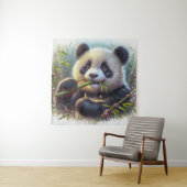 愛らしいパンダ食べベアの竹 タペストリー (インサイチュ)