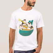 愛らしいパンド食べスのラーメン Tシャツ (正面)