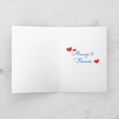 愛らしいパーソナライズされたアニメカップル記念日 カード (内部)