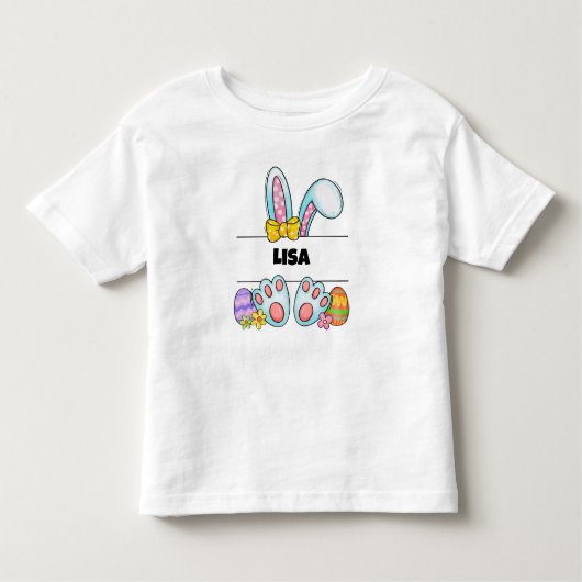 愛らしいパーソナライズされたイースターバニー トドラーTシャツ (正面)