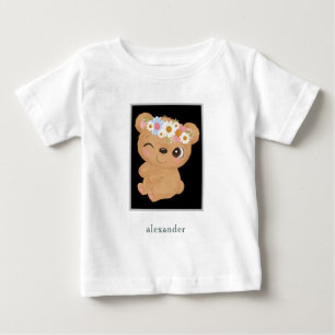 愛らしいパーソナライズされたベビーベア ベビーTシャツ