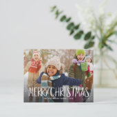 愛らしいパーソナライズされた休日の写真カード ポストカード (スタンド正面)