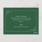 愛らしいパーソナライズされた休日の写真カード ポストカード (裏面)