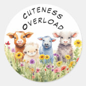 愛らしいパーソナライズされた家畜 ラウンドシール (正面)