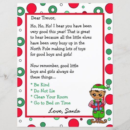 愛らしいパーソナライズされた小妖精や小人レター (正面)