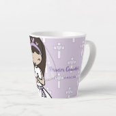 愛らしいパーソナライズされた最初の聖餐式の少女 カフェラテマグ (右アングル)