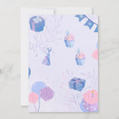 愛らしいパーソナライズされた1歳の誕生日招待状 招待状 (裏面)