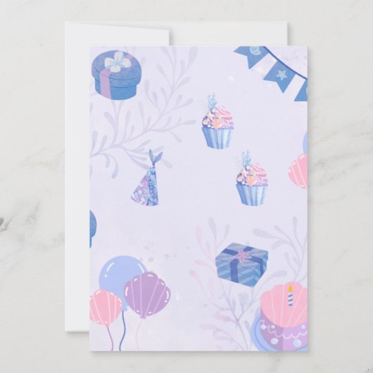 愛らしいパーソナライズされた1歳の誕生日招待状 招待状 (裏面)