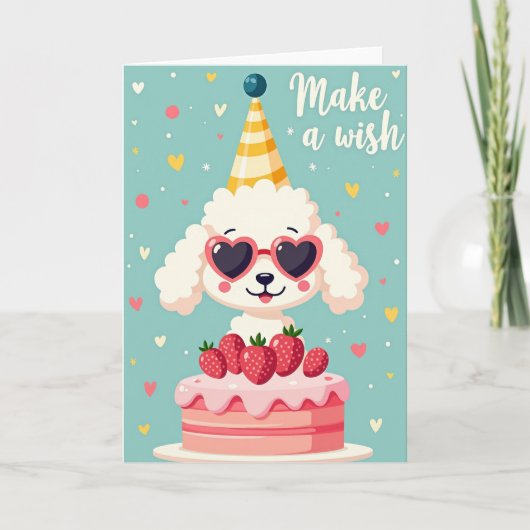 愛らしいパーティーの犬の誕生日カード カード (正面)