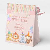愛らしいパーティーアニマルズピーチピンクサファリ誕生日 フェイバーボックス (裏面サイド)