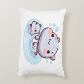 愛らしいヒッポファミリークッション アクセントクッション (裏面(縦))