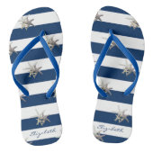 愛らしいヒトデのストライプ-名前入り ビーチサンダル (ソール)