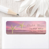 愛らしいヒトデビーチ夕日 ラベル (インサイチュ)