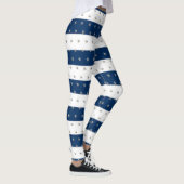 愛らしいヒトデ，ネイビーブルーストライプ レギンス (右)
