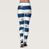 愛らしいヒトデ，ネイビーブルーストライプ レギンス (裏面)